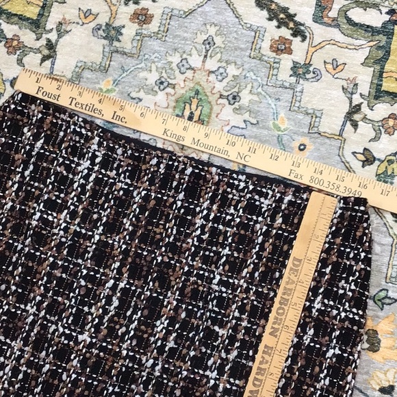 🍂TALBOTS Black Brown Cream Gold Tweed Lined Back Zip Knee Length - Picture 5 of 9